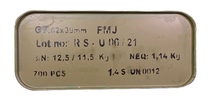 Romanian 7.62x39 Ammunition, Laquear Coated Steel Case, Non-Corrosive, 123 Grain FMJ, 700 Round Sealed Tin - Current Production - No Openers