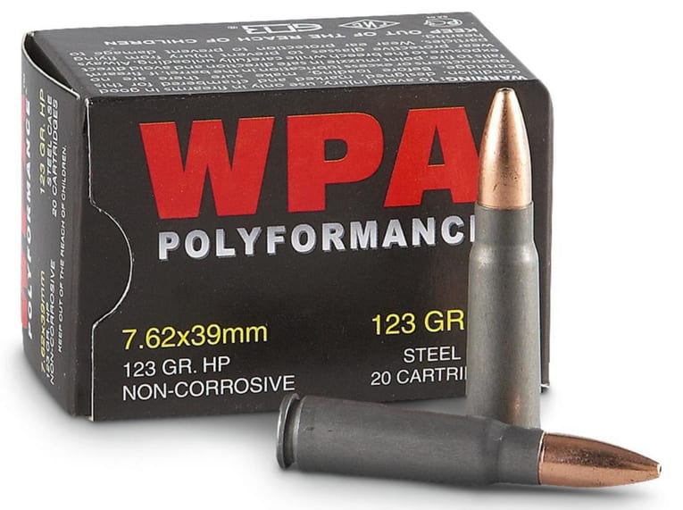 Wolf Performance 7.62x39 123 GR Steel Case Hollow Point Ammo