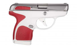 Taurus 1007039306 Spectrum Double 380 ACP 2.8" 6+1/7+1 Carbon Slide, White Frame w/Torch Red Grip Inserts 