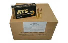 ATS X-Force 7.62x39 Ammunition,124 Gr, FMJ, Brass Cased, Boxer Primed, Non-Corrosive, Reloadable, Made In Macedonia - 540 Round Case