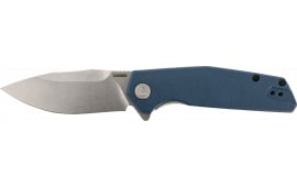 Kershaw 2036 Lucid 3.20" Folding Clip Point Plain Stonewashed 8Cr13MoV SS Blade/Blue/Stonewashed Glass Filled Nylon/SS Handle Includes Pocket Clip