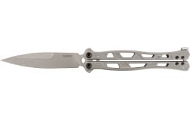 Kershaw 5050 Moonsault 4.60" Butterfly Spear Point Plain 14C28N Steel Blade/ Stainless Steel Handle