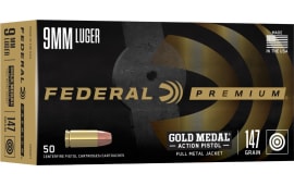Federal GM9AP1 Gold Medal 9mm Gold Medal 147 GR50 Bx/10 Cs - 50rd Box