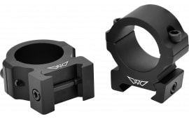Warne Vapor V601M Scope Rings, Medium, 1" Tube, Horizontal Split, Matte Black, Aluminum, Picatinny/Weaver.