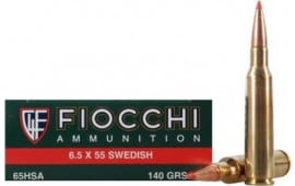 Fiocchi Ammunition 6.5X55 Swede 140 Grain Truncated Cone - 20rd Box