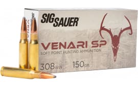 Sig Sauer V308SP150-20 Venari 308 Win 150 GR 2900 fps Soft Point (SP) - 20rd Box
