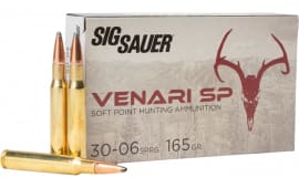 Sig Sauer V3006SP165-20 Venari 30-06 165 GR2900 fps Soft Point (SP) - 20rd Box