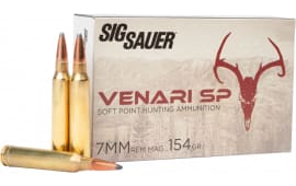 Sig Sauer V7MMSP154-20 Venari 7mm Rem Mag 154 GR3045 fps Soft Point (SP) - 20rd Box