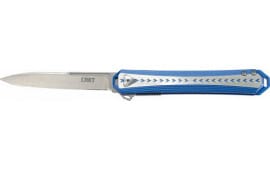 CRKT Stickler Assisted Foldin Knife 3-2/5" Spear Point Blade Blue