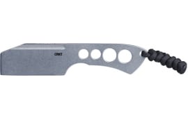 CRKT 2130 Razel Chisel 2" Fixed Plain Stonewashed 8Cr13MoV SS Blade/Silver Skeletonized Stainless Steel Handle Includes Cord Fob/Sheath