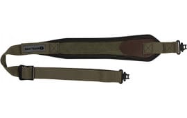 Allen Heritage Long Gun Sling, Slings, Olive Canvas & Leather, BakTrak Shoulder Pad, 33–46" Adjustable Length.