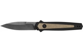 Kershaw Launch 15 Full Size 3.50" Folding Spear Point Plain Black Oxide Blackwash CPM MagnaCut Steel Blade/Black Anodized w/Tan Canvas Aluminum w/Micarta Inserts Handle Includes Pocket Clip