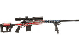 Howa HCRA72507USKMDT M1500 APC Chassis 24" Blued Heavy Barrel 10+1 (3 Mags), American Flag Cerakote 6 Position Luth-AR MBA-4 w/Aluminum Chassis Stock, Includes Bipod and Grips