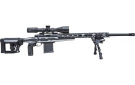 Howa HCRA72507USGMDT M1500 APC Chassis 24" HB 10+1 (3), Black American Flag Grayscale Cerakote, Luth-AR MBA-4 Stock with Aluminum Chassis, 4-16x50 Scope, Bipod & 2 Grips