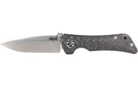 Diamondback Knifeworks SG06030808 Spider Monkey Folding Plain Damacus Blade Textured Black Carbon Fiber Handle