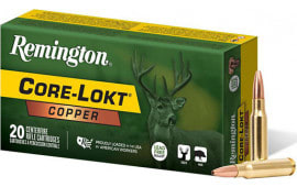 Remington Ammunition R27854 Core-Lokt 308 Win 150 GRCopper (HP) 20 Per Box/ 10 Cs - 20rd Box