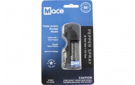 Mace 80836 Triple Action Pocket Pepper Spray Tear Gas/UV Dye 15 Bursts Range 10 ft Black Includes Built in Keychain