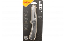 Smiths Products 51008 Furrow 2.90" Folding Drop Point Plain Satin Titanium Coated Stainless Steel Blade/Stainless Steel Handle Includes Pocket Clip