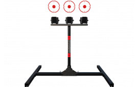 Birchwood Casey 3TPR 3 Spring Loaded Self Resting Targets Plate Rack Black/Red AR500 Steel 0.37" Thick Standing