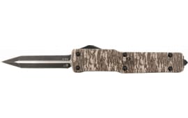 Templar Knife MAMOB121 Mossy Oak Lightweight Slim 3.16" OTF Dagger Plain Black Oxide Stonewashed Powder Coated D2 Steel Blade/ 4.93" Mossy Oak Bottomland Aged Aluminum Handle