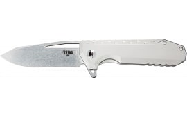 Diamondback Knifeworks SG0903001101 Penguin Folding Drop Point Plain Satin S35VN SS Blade Titanium Handle