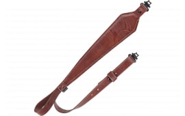 Heritage Cases 8510 Deer Deboss Rifle Sling w/One-Piece Swivel, Brown Leather, Adjustable Length 28" to 35", 3" Wide