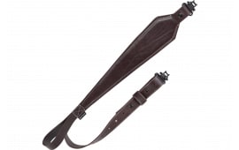 Heritage Cases 8511 Plain Dark Leather Rifle Sling w/Heavy Duty Swivels, Dark Mahogany Leather, Adjustable Length 28" to 35", 3" Wide