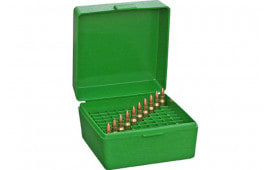 MTM Case-Gard RS10010 Ammo Box Flip-Top for 204 Ruger/.223 Rem Green Polypropylene 100rd