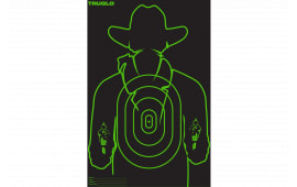 TruGlo TGTG16A12B Tru-See Gunslinger Target Black/Green Self-Adhesive Heavy Paper Universal Fluorescent Green 12 Pack