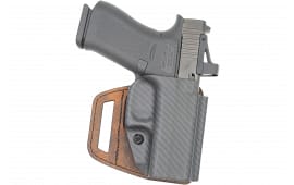 Versacarry VSL211G43 V-Slide OWB Brown Leather/Polymer Belt Slide Fits Glock 43 Right Hand