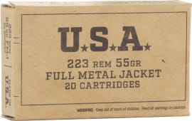 Winchester Ammo SG223KW 222 Rem 55 GRFull Metal Jacket (FMJ) 20 Per Box/ 50 Cs - 20rd Box