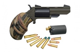 North American Arms Naatghc Huntsman 22 Mag/22 LR #5 Shot 2", OD Green Frame/Barrel, Black Cylinder, Camo Grips, Fixed Marble Arms Sights, Includes Cylinder & Black Leather Holster Revolver