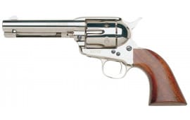 Taylors and Company 555121 1873 Cattleman Nickel Single 4.75" 6rd Walnut Grip Nickel Revolver