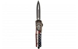 Templar Knife LNOR131 North Of Richmond Large 3.50" OTF Dagger Plain Black Oxide 440C SS Blade, 5.25" Red/White/Blue w/"Rich Men North of Richmond", Includes Glass Breaker/Pocket Clip