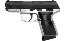 Daisy 985501442 5501 Powerline CO2 177 BB 15+1 430 fps, Black Slide, Silver Metal Frame with Pic. Rail, Molded Grips, Blade Front Sight