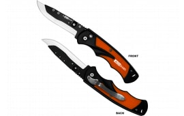 AccuSharp 741C Replaceable Blade Razor 3.50" Folding Plain Stainless Steel Blade/Blaze Orange Ergonomic Anti-Slip Anodized Aluminum Handle/ Includes 2 Replacement Blades/Belt Clip