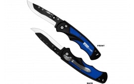 AccuSharp 743C Replaceable Blade Razor 3.50" Folding Plain Stainless Steel Blade/Royal Blue Ergonomic Anti-Slip Anodized Aluminum Handle/Includes 2 Replacement Blades/Belt Clip