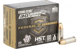 Federal P30HST1S Premium Personal Defense 30 Super Carry 100 GRHST Jacketed Hollow Point - 20rd Box