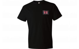 Hornady POW Blue Line T-Shirt Black Medium, Cotton, Semi-Fitted, Back Main Print with Chest Logo.