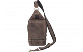 Gun Toten Mamas/kingport GTMCZY108 Sling Backpack Leather Brown Includes Standard Holster