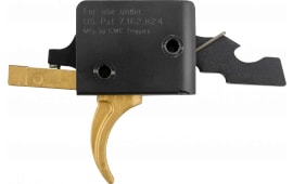 CMC Triggers 91501GF Drop-In Gold Finger Single-Stage Curved Trigger with 3-3.50 lbs Draw Weight & Gold Finish for AR-15,AR-10 Ambidextrous