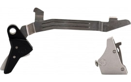 Timney Triggers ALPHAGLOCK34SILVR Alpha Competition 9mm Luger/40 S&W, Silver Straight Trigger, Compatible w/Glock Gen3-4