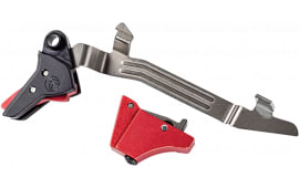 Timney Triggers ALPHAGLOCK34LRGRED Alpha Competition 45 ACP/10mm Auto, Red Straight Trigger, Compatible w/Glock Gen3-4