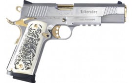 MKE Firearms 391056 MC1911S Liberador STAINLESS/GOLD Engraved 8rd