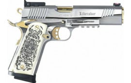 MKE Firearms 391054 MC1911S Liberador STAINLESS/GOLD Engraved 10rd