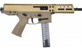 B&T Firearms 4500022 CTB&T GHM9 30+1 6.90" Coyote Tan, Collapsible Stock, Polymer Grip, Ambi Controls (OEM Mag)