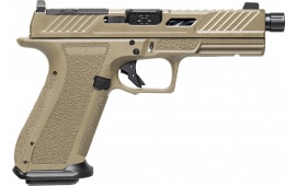 Shadow Systems DR920 Elite SS-2022 Pistol, 9mm, 5" Threaded Barrel, 17+1, Striker-Fired, Optics-Ready, FDE/Black, Tritium Sights.