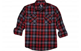 Hornady Gear 32193 Flannel Shirt Large Red/Black/Gray, Cotton/Polyester, Relaxed Fit Button Up