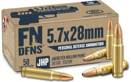 FN 10700030 DFNS 5.7x28mm 30 GRJacket Hollow Point 50 Per Box/ 10 Cs - 50rd Box