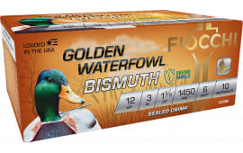 Fiocchi 123GB6 Golden Waterfowl Bismuth 12GA 3" 1 3/8oz #6 Shot 10 Per Box/ 10 Cs - 10sh Box